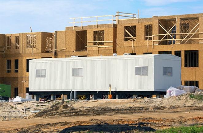 office trailers and equipment rental at a construction site in Reseda